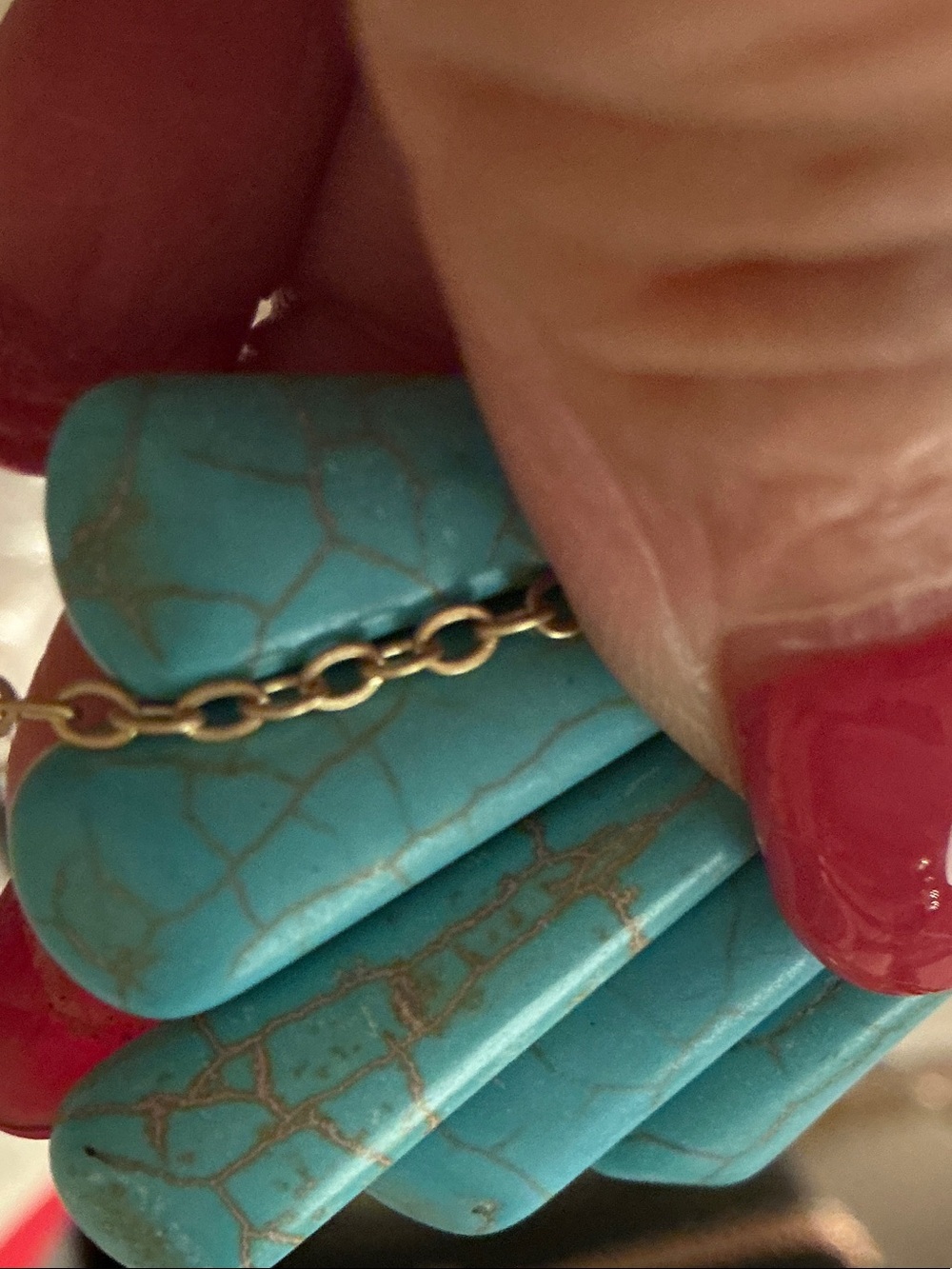 Turquoise Stone Teardrop Pendant Necklace - Women Jewelry